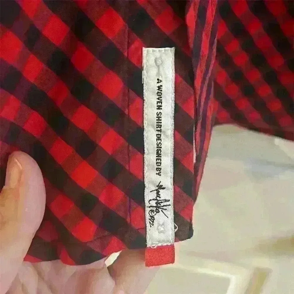 Ecko Unltd. Men's L Red Plaid Long Sleeve Button-Up Shirt Casual